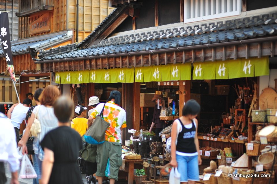 A busy shop selling wooden goods