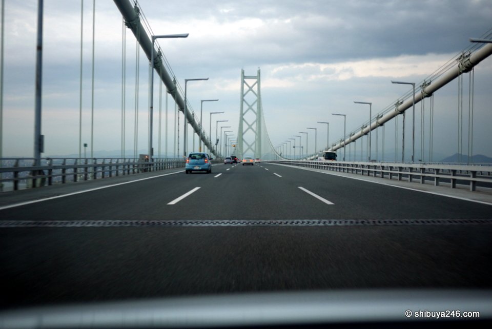 Driving Across the Akashi Kaikyo Bridge