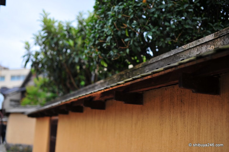 The tiled top of an earthen wall