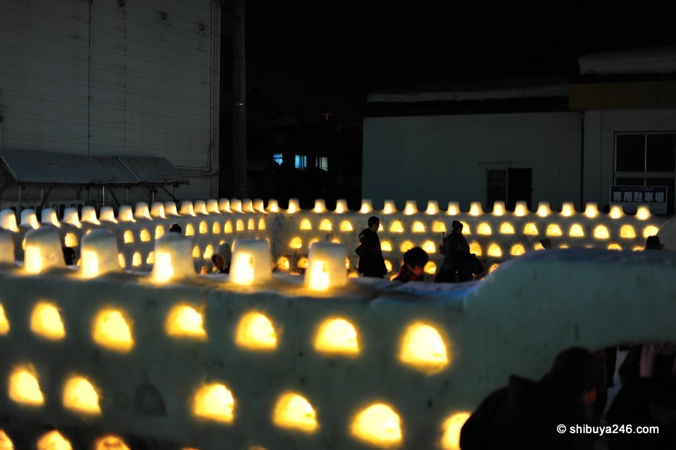 Looking back inside the wall of candles.