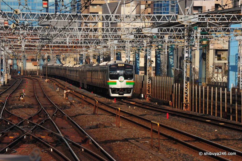 The Tokaido Line train heading South towards the coast.